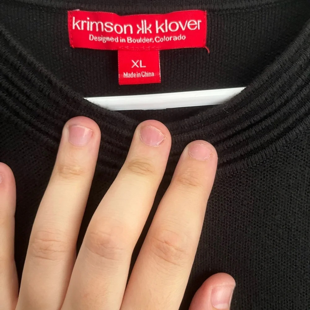 Krimson‎ Klover Pearl Sweater Dress Ribbed Black Colorblock Women Size XL - Picture 3 of 6